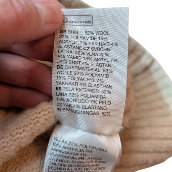 & Other Stories Sweater Chunky Grandpa Women M Effortless Beige Cream Striped - Picture 13 of 16